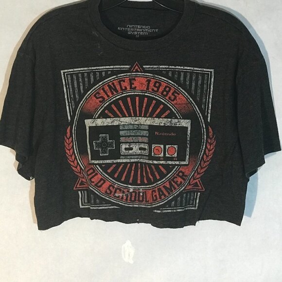 Nintendo NES Video Game Gamer Beach Surf Tank Crop Top Short Sleeve T Shirt - Picture 2 of 8